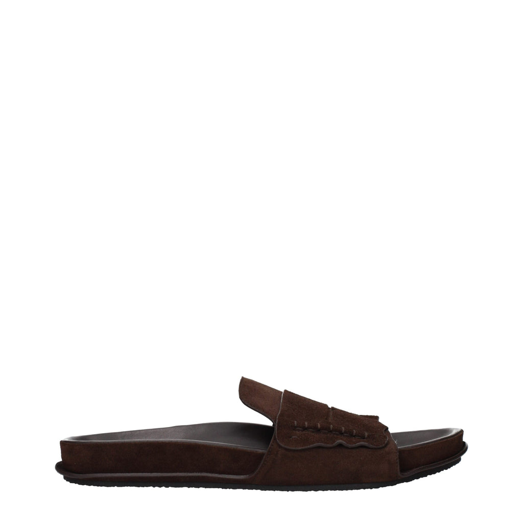 Jacquemus Brown Leather Men's Slippers