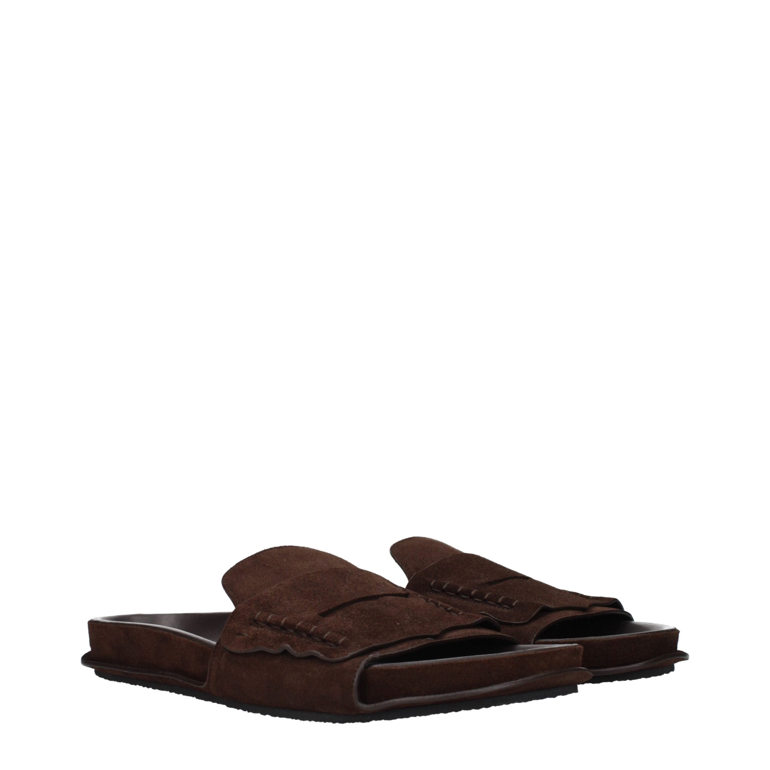 Jacquemus Brown Leather Men's Slippers