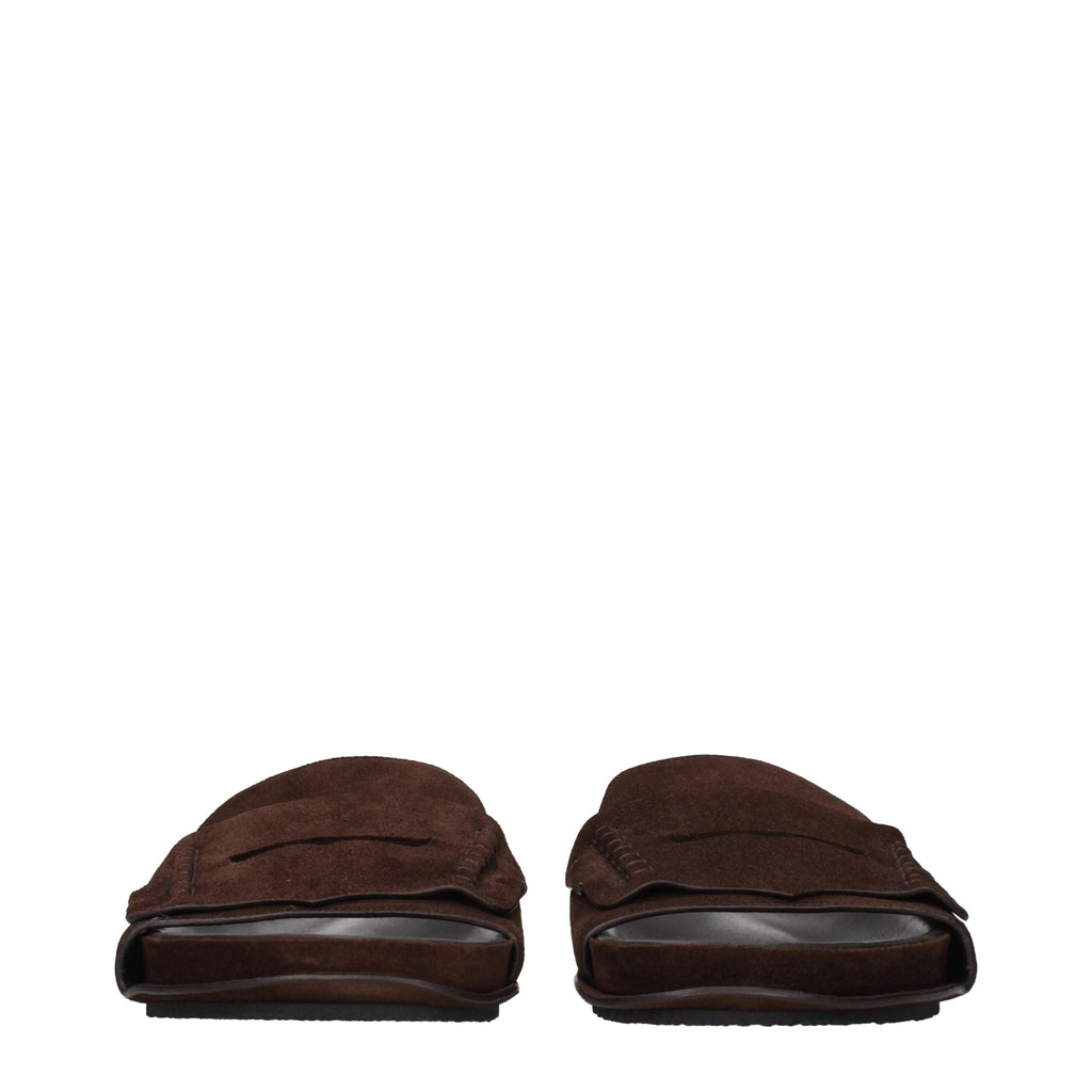 Jacquemus Brown Leather Men's Slippers