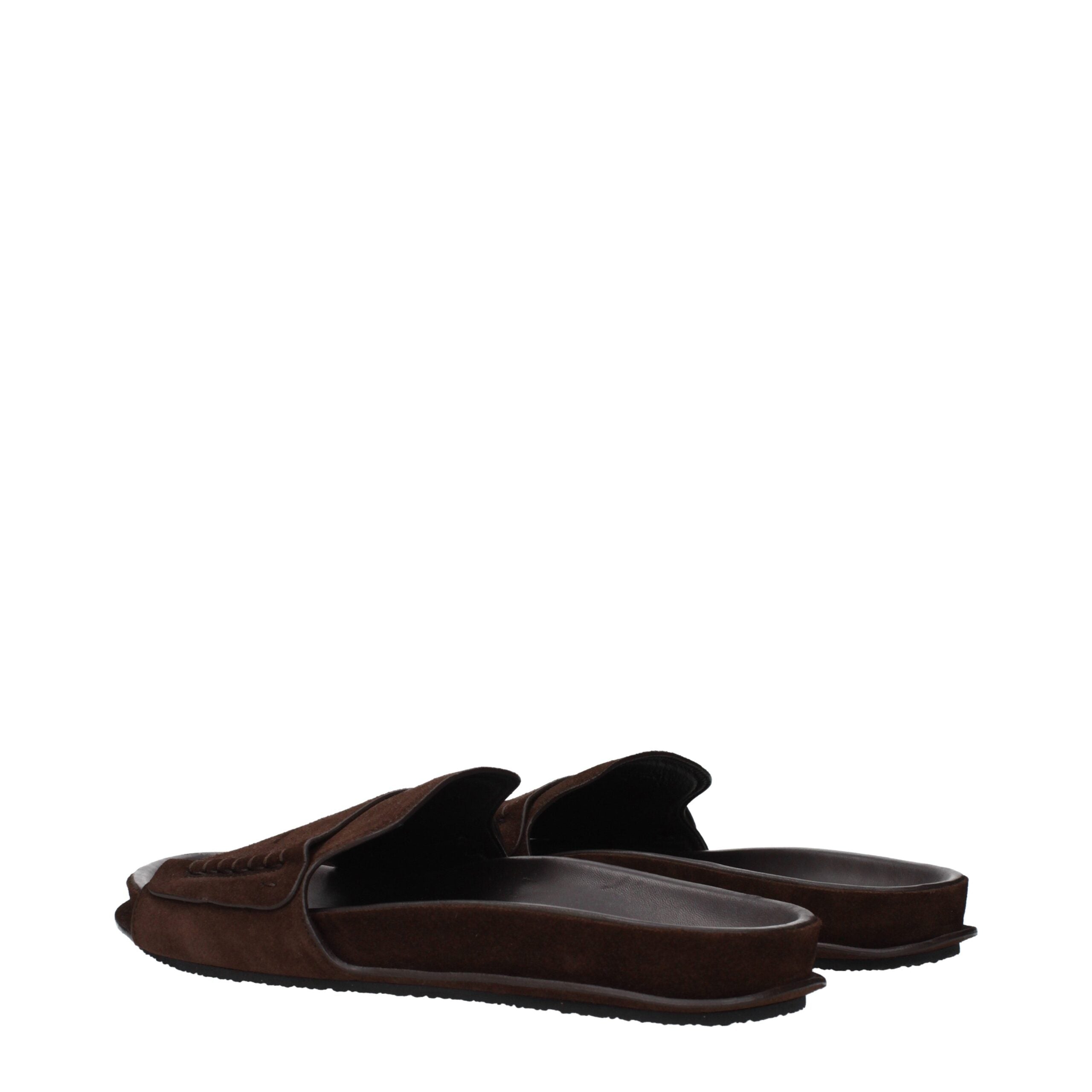 Jacquemus Brown Leather Men's Slippers