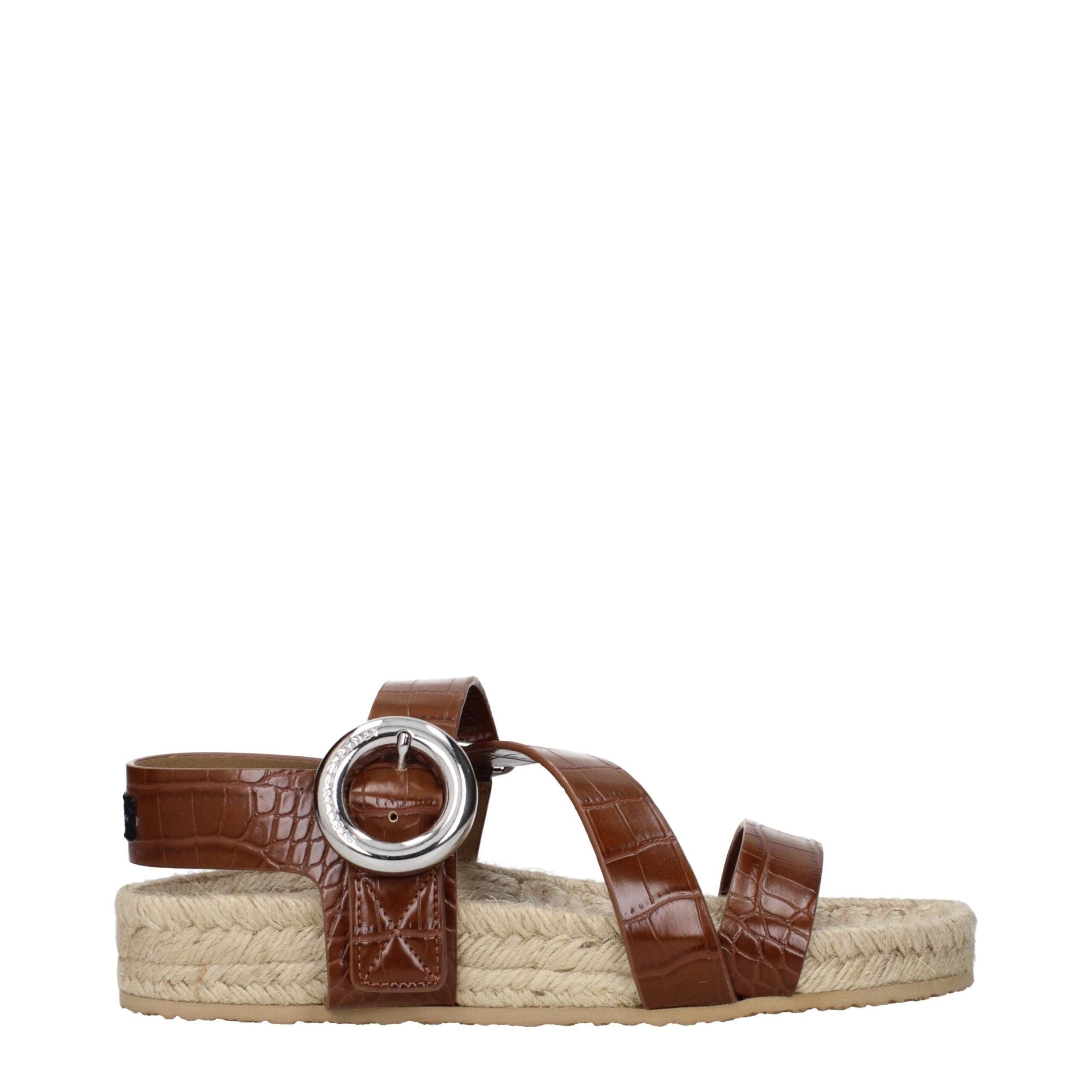 Stella McCartney Brown Leather Flat Women's Sandals