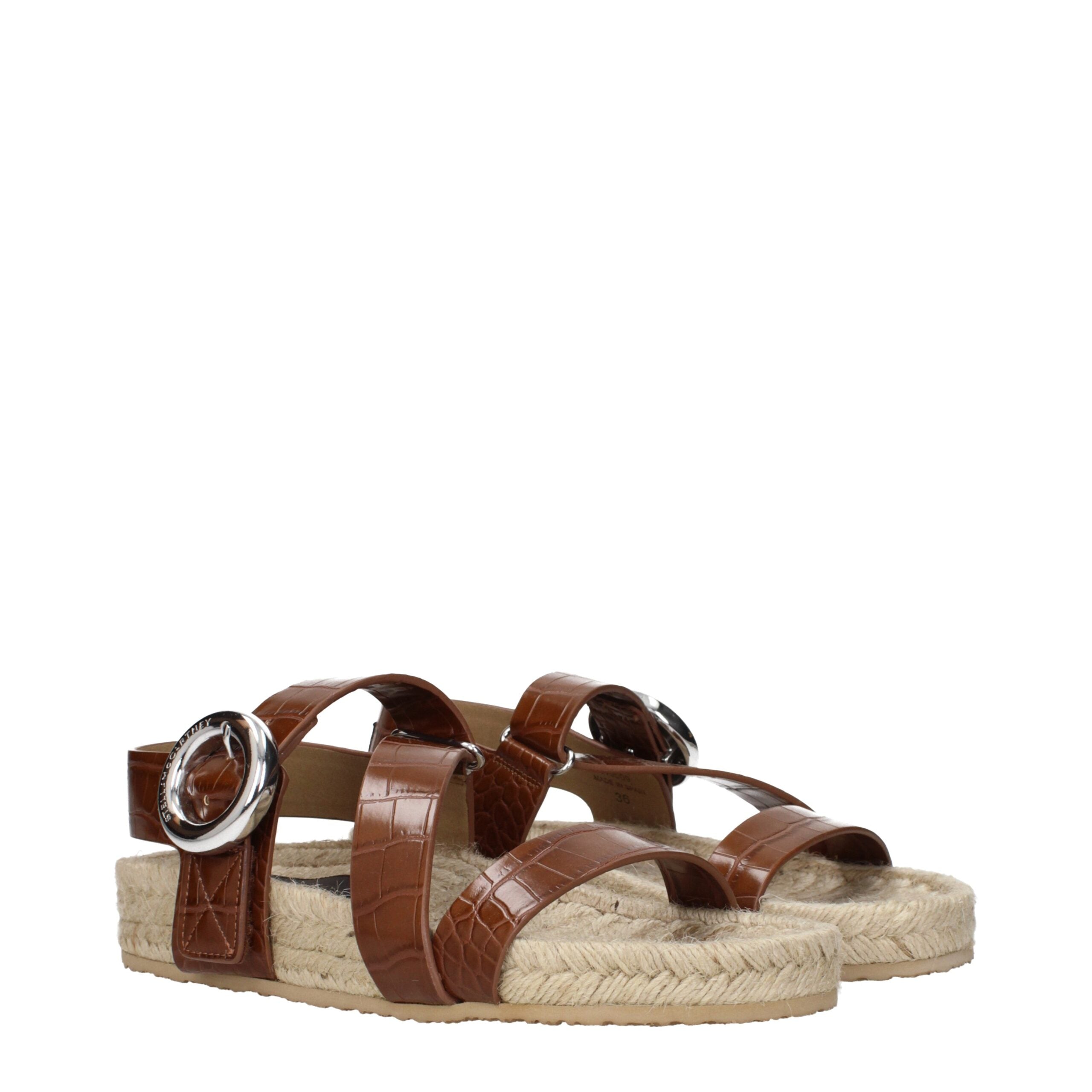 Stella McCartney Brown Leather Flat Women's Sandals