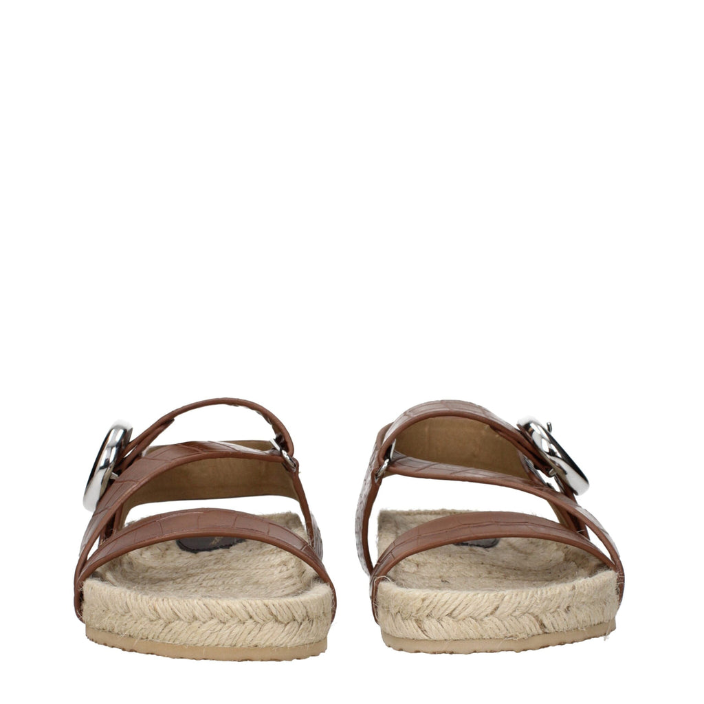 Stella McCartney Brown Leather Flat Women's Sandals
