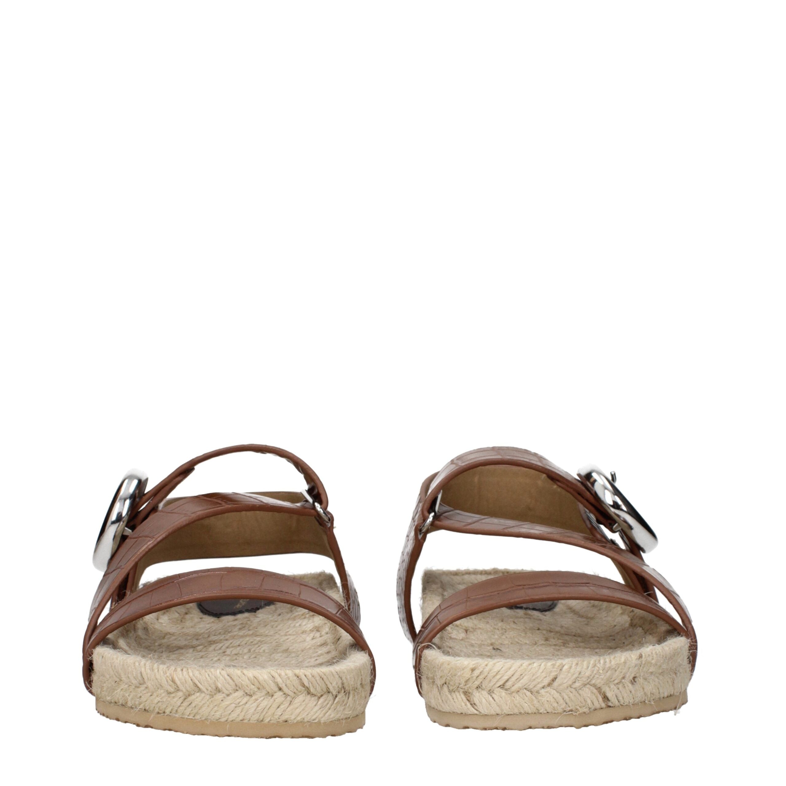 Stella McCartney Brown Leather Flat Women's Sandals