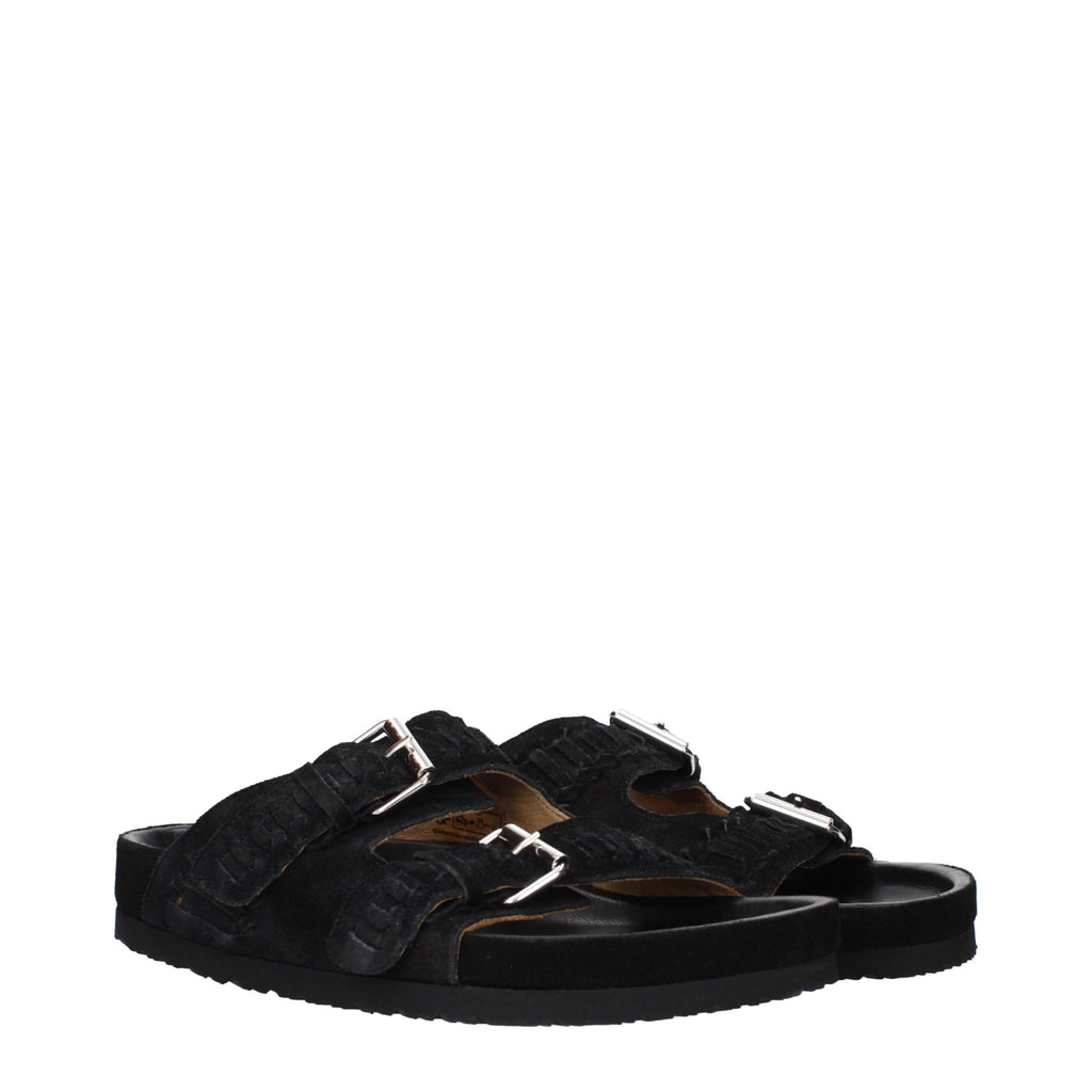 Isabel Marant Black Leather Men's Slippers