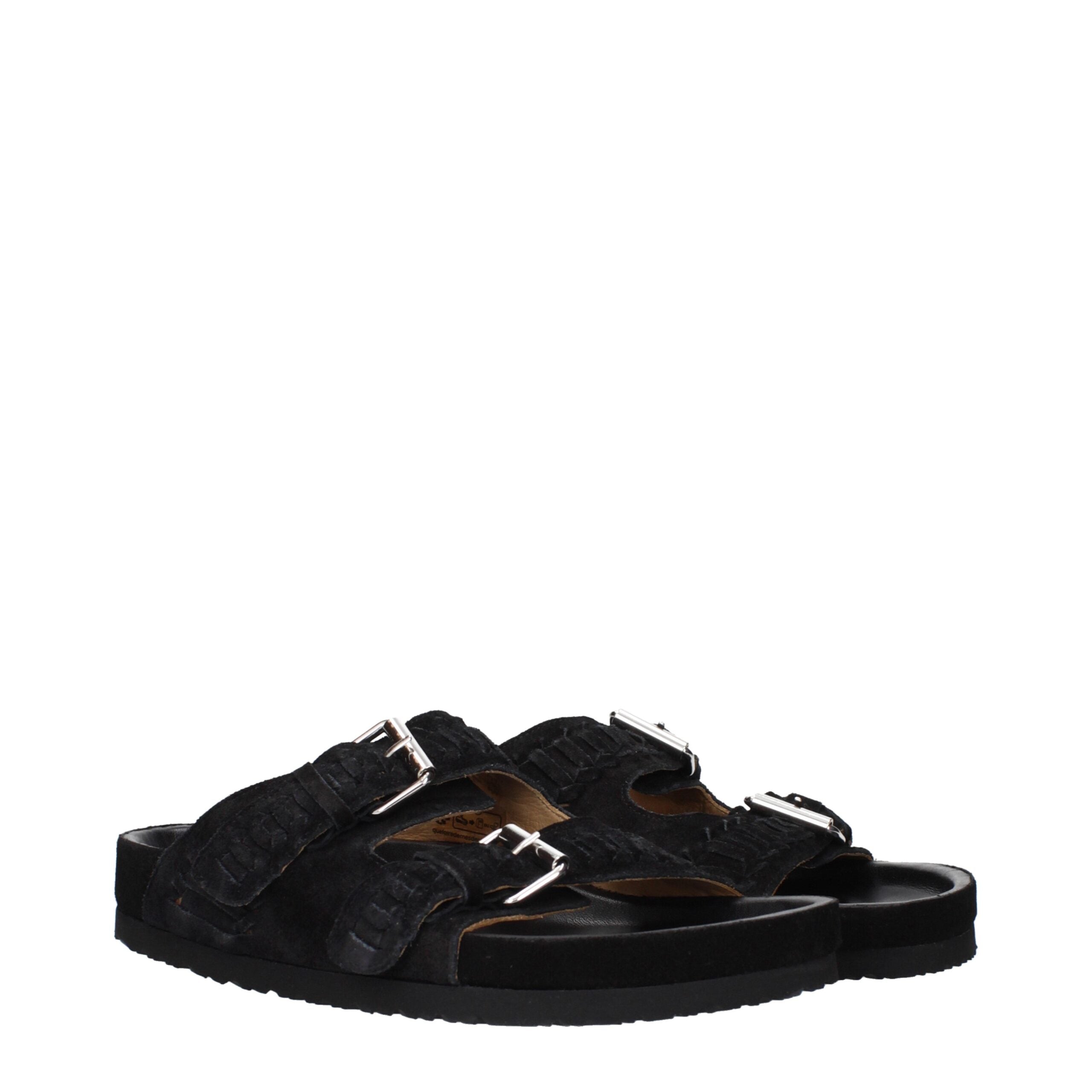 Isabel Marant Black Leather Men's Slippers