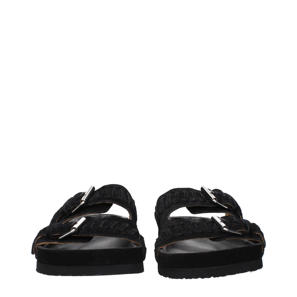 Isabel Marant Black Leather Men's Slippers