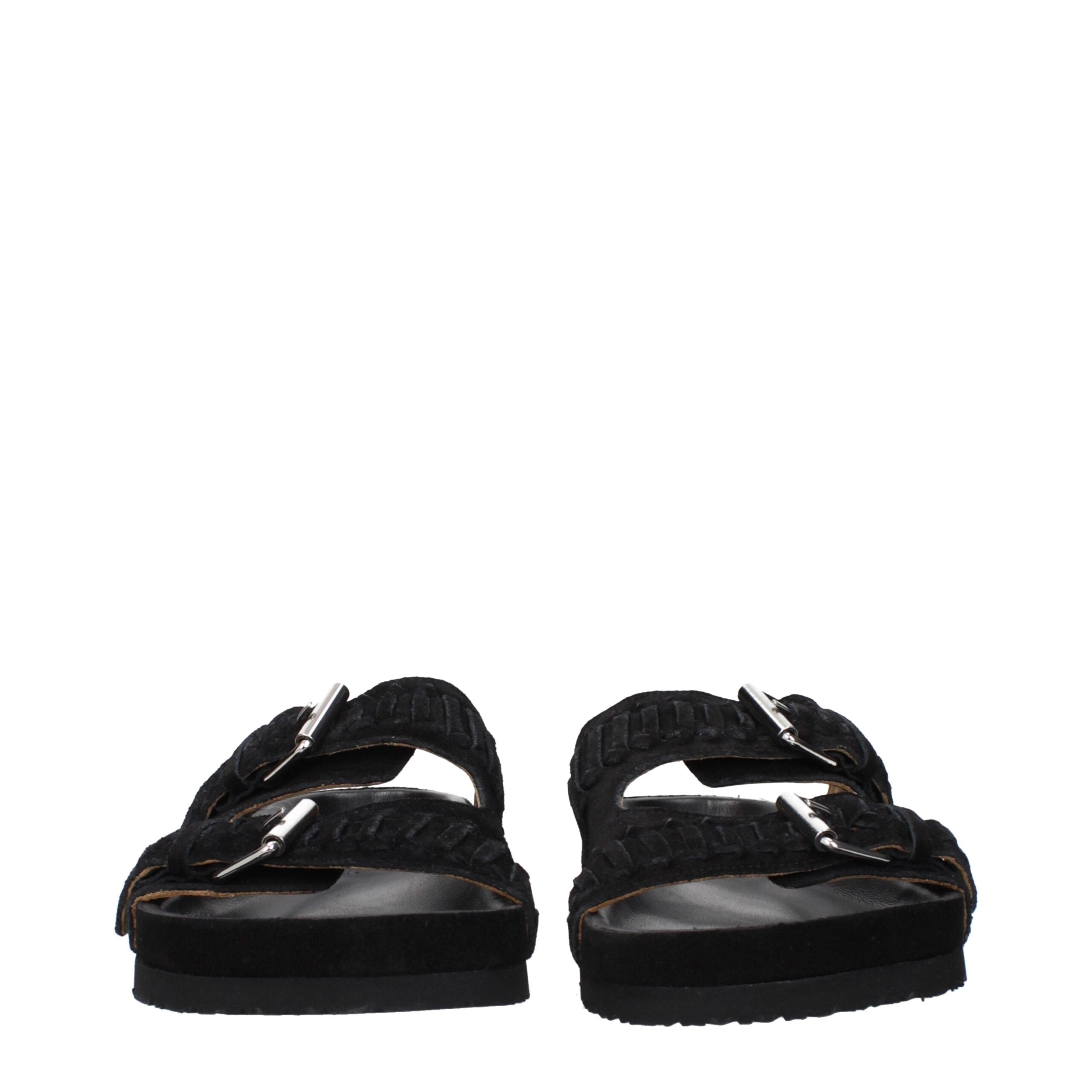 Isabel Marant Black Leather Men's Slippers