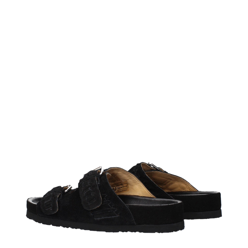 Isabel Marant Black Leather Men's Slippers