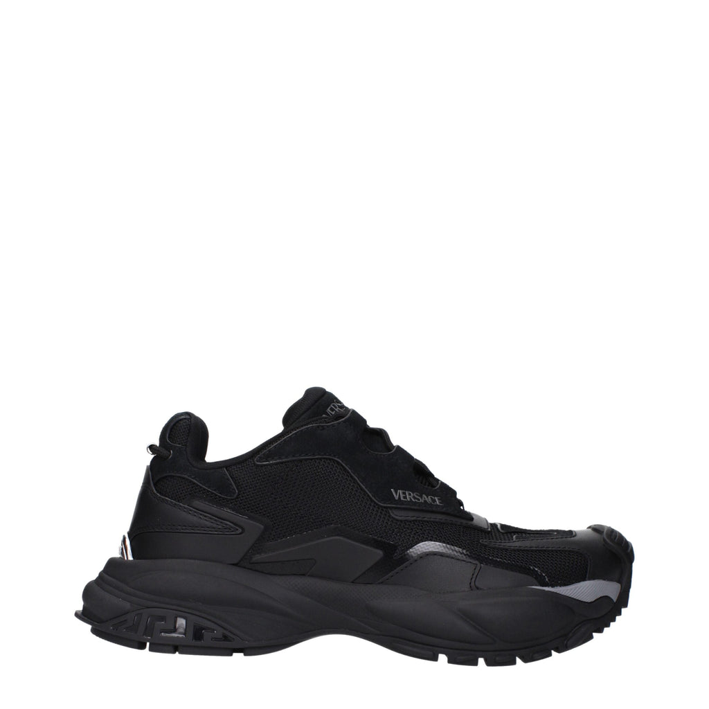 Versace Black Fabric Athletic Men's Sneakers