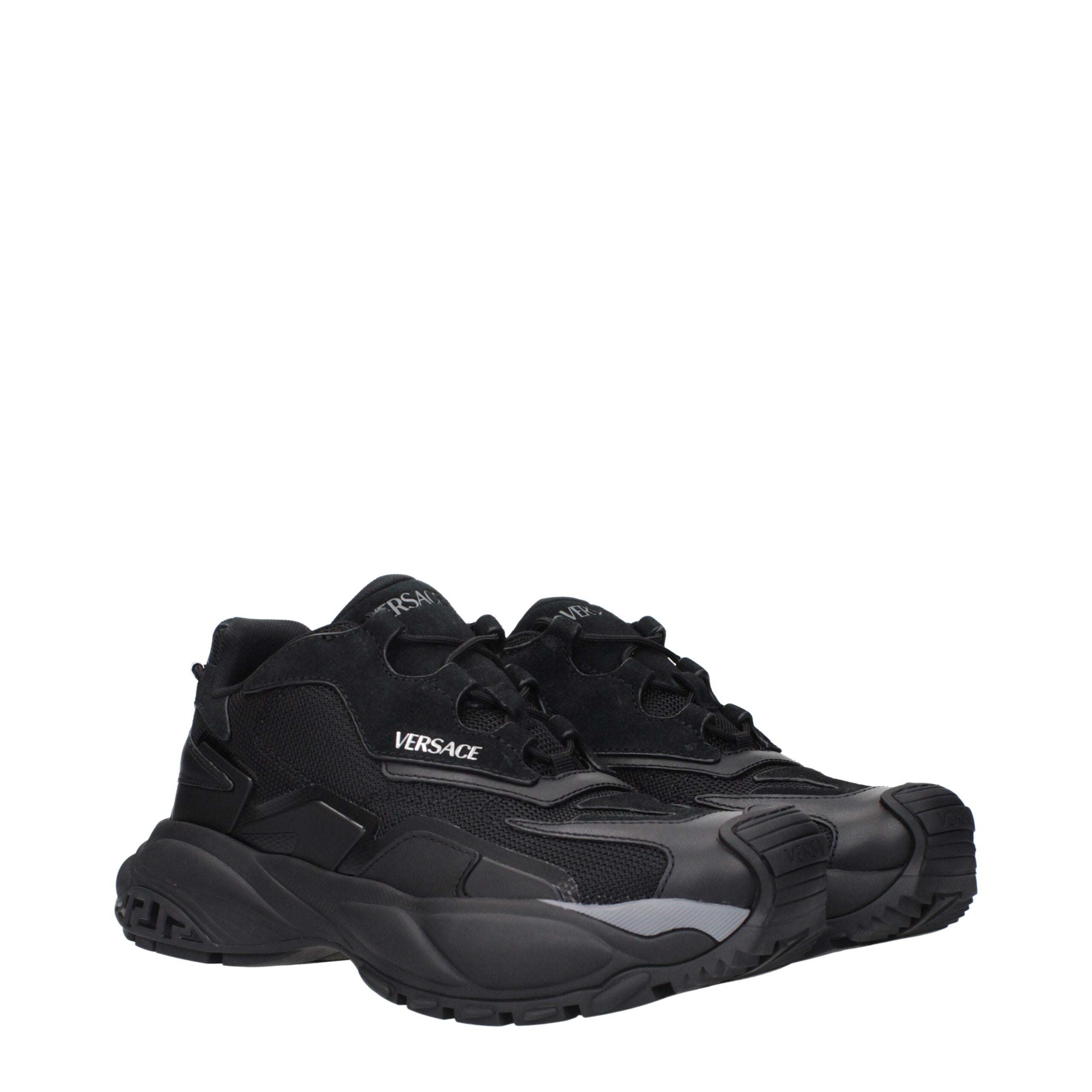 Versace Black Fabric Athletic Men's Sneakers