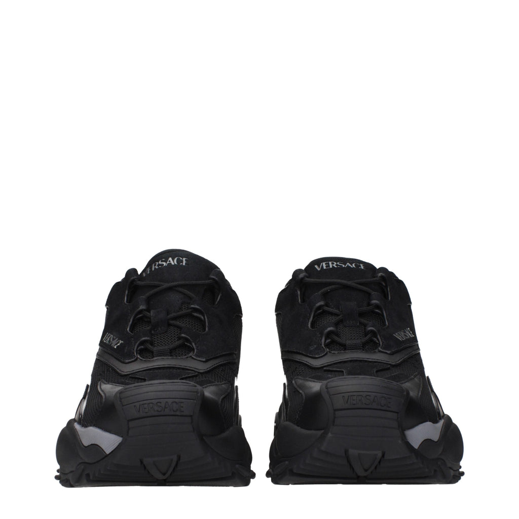Versace Black Fabric Athletic Men's Sneakers