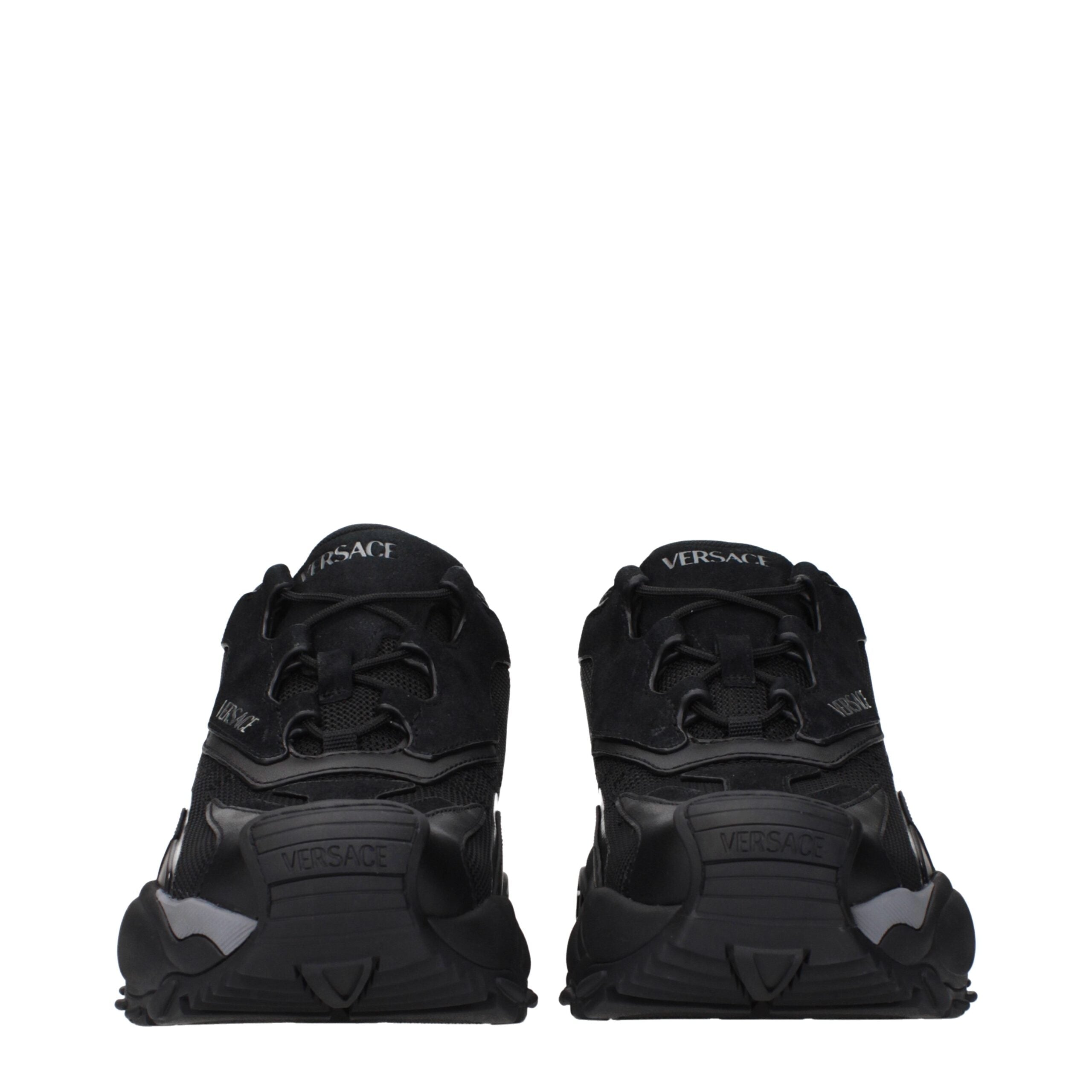 Versace Black Fabric Athletic Men's Sneakers