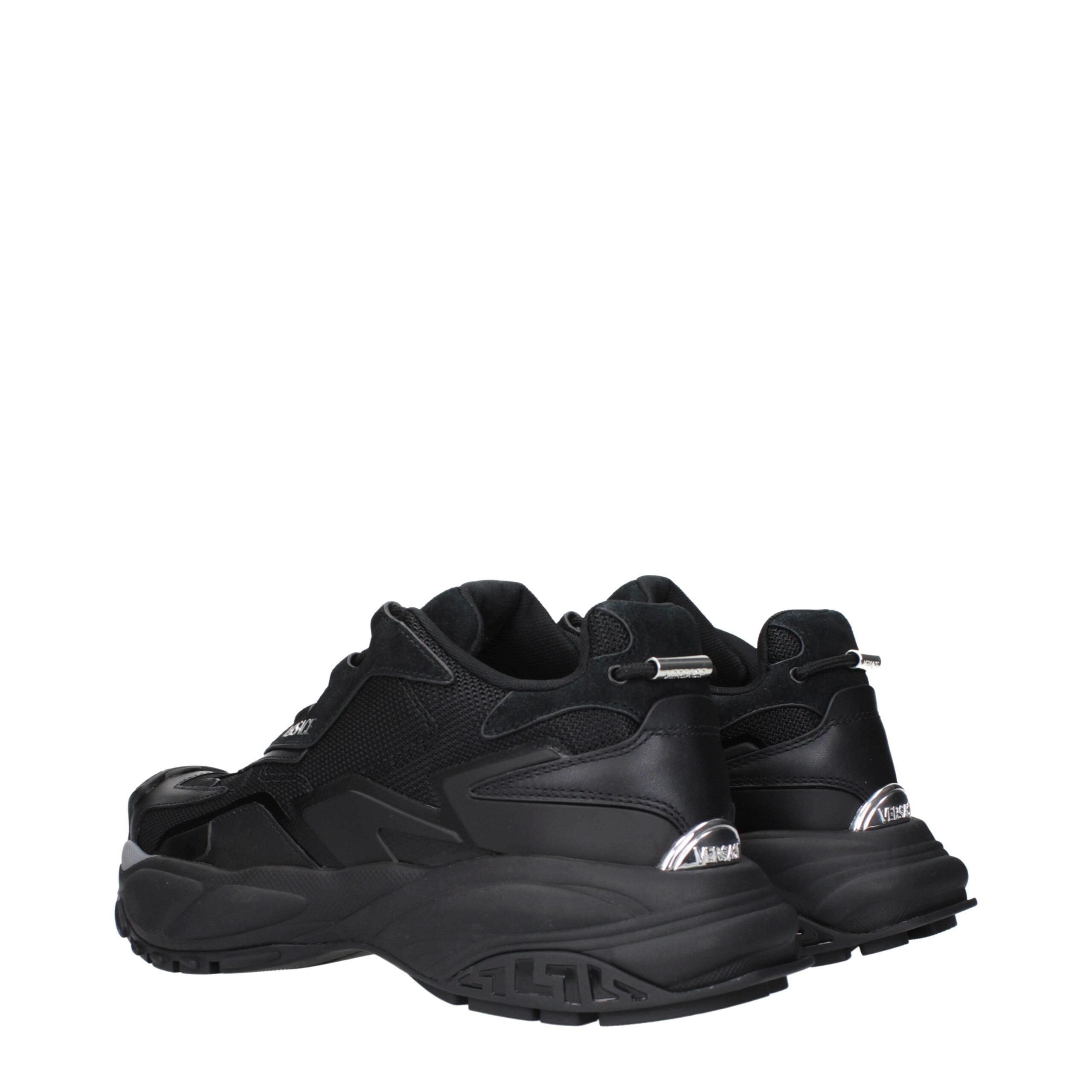 Versace Black Fabric Athletic Men's Sneakers