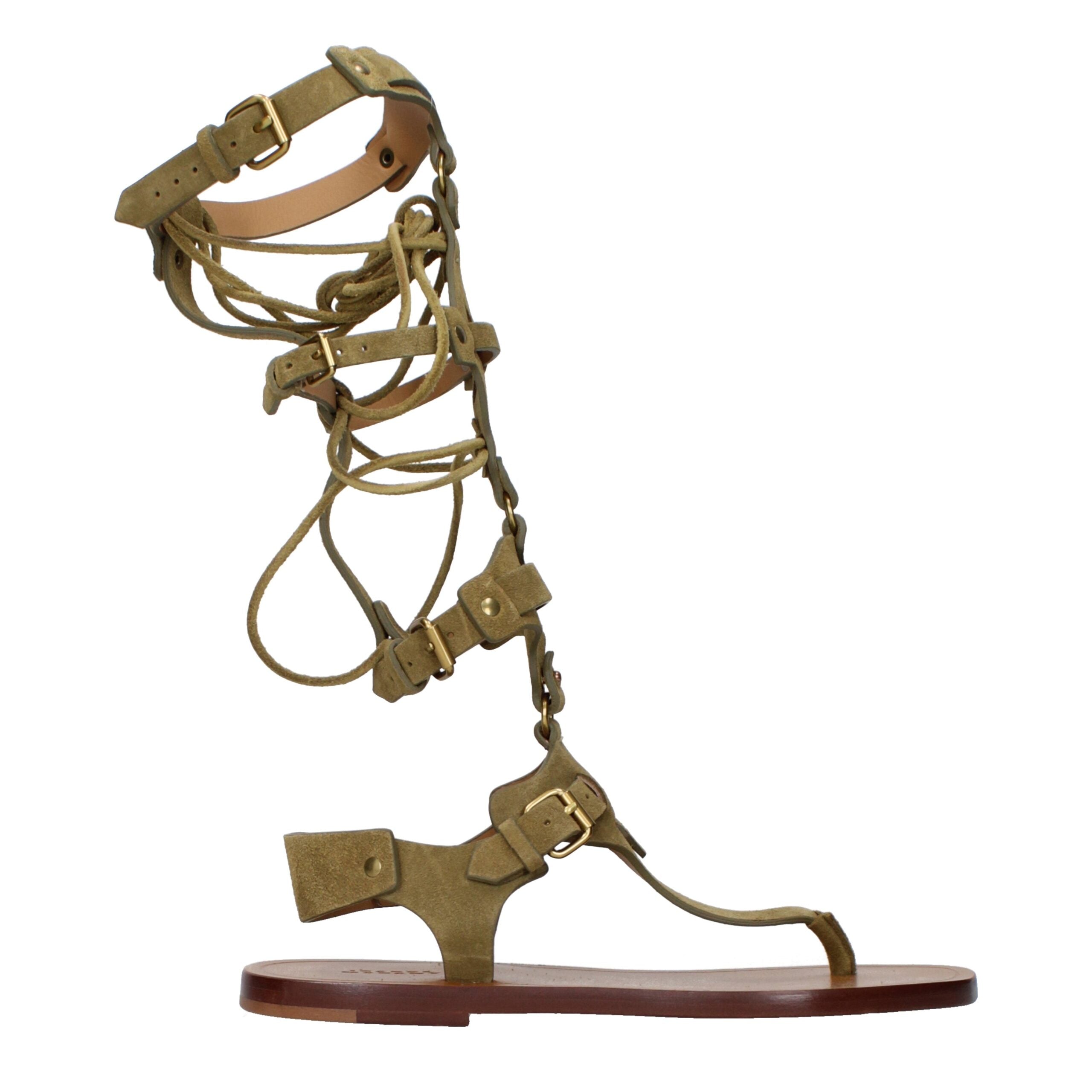 Isabel Marant Gray Leather Flip-Flop Women's Sandals