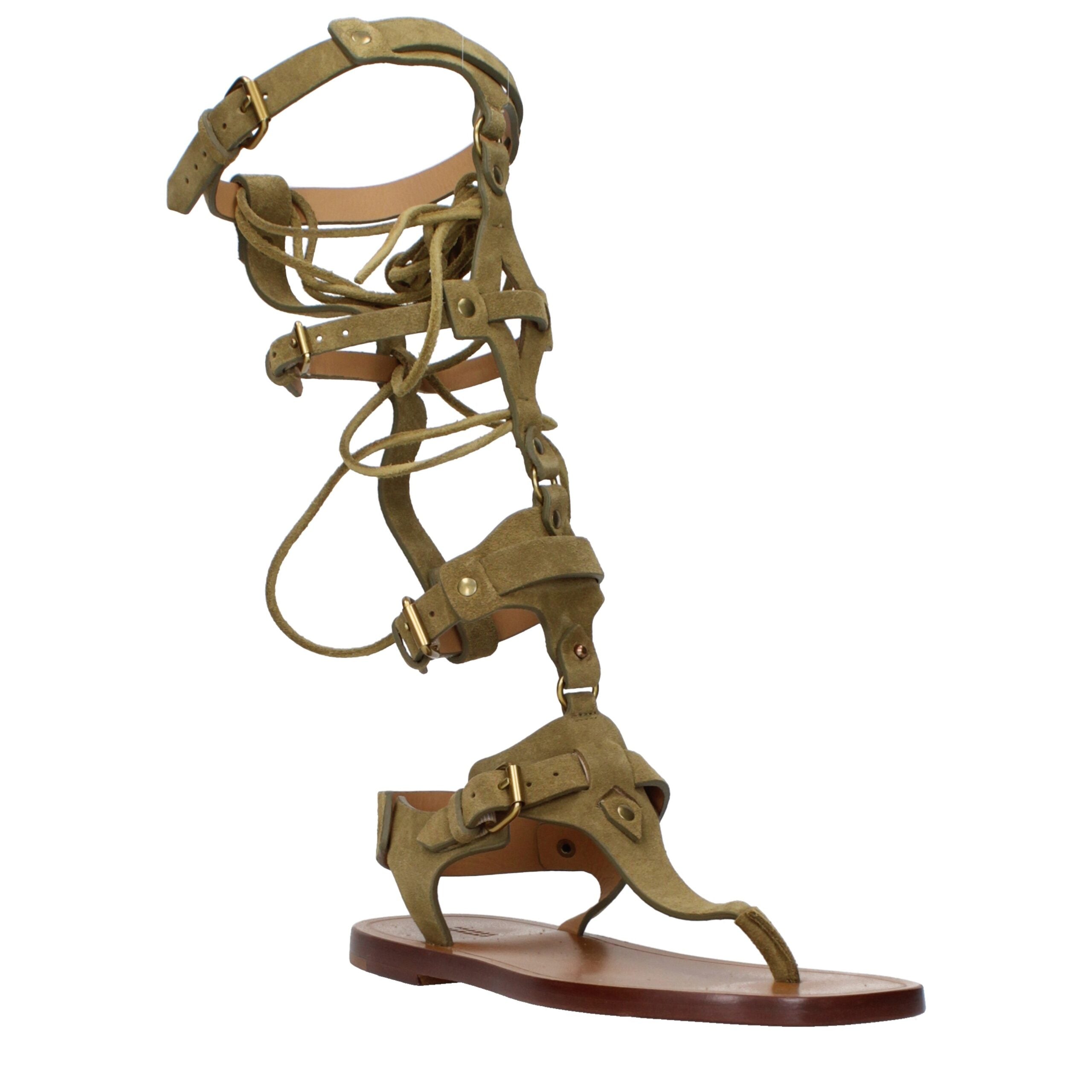Isabel Marant Gray Leather Flip-Flop Women's Sandals