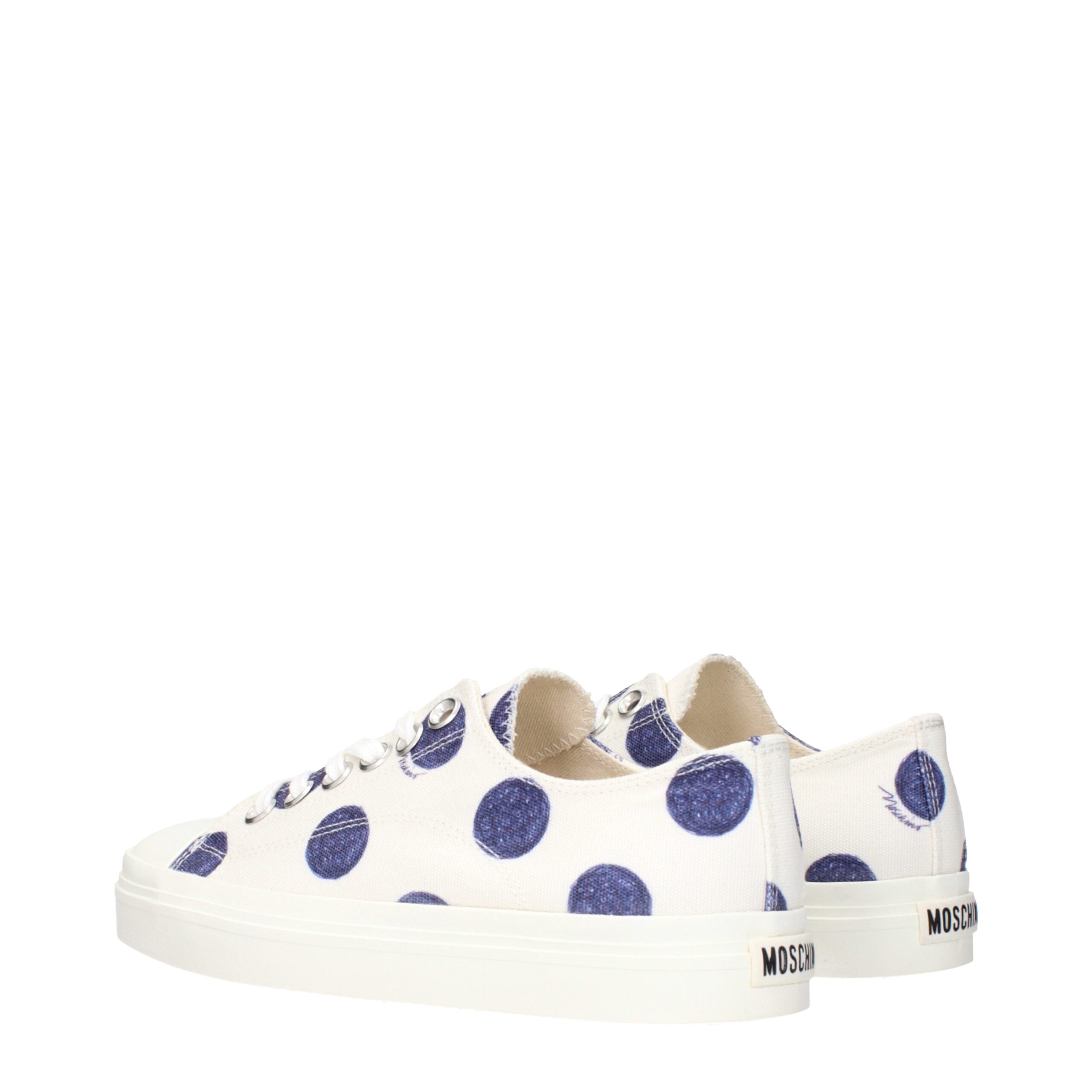 Moschino White Fabric Low Top Women's Sneakers