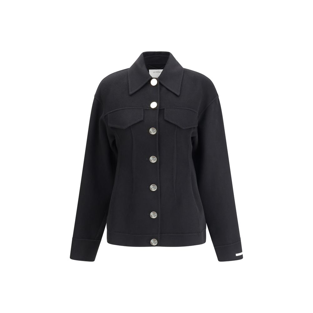 Max Mara Black Fleece Wool Women's Coat
