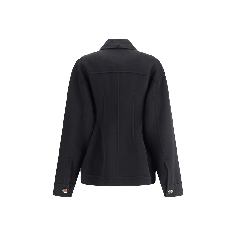 Max Mara Black Fleece Wool Women's Coat