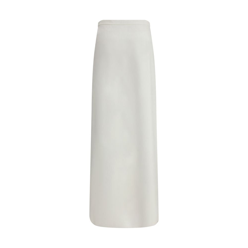 Max Mara White Viscose Long Women's Skirt