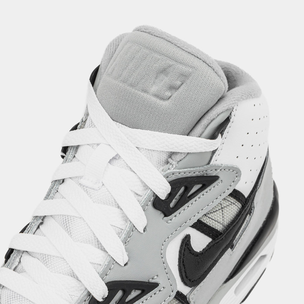 Exclusive Air Trainer SC High Raiders Helmet Grade School Lifestyle Shoes (White/Black/Light Smoke Grey) — 3.5Y — Side View