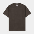 Exclusive Solid Washed Out Mens Short Sleeve Shirt (Brown) — S — Front View