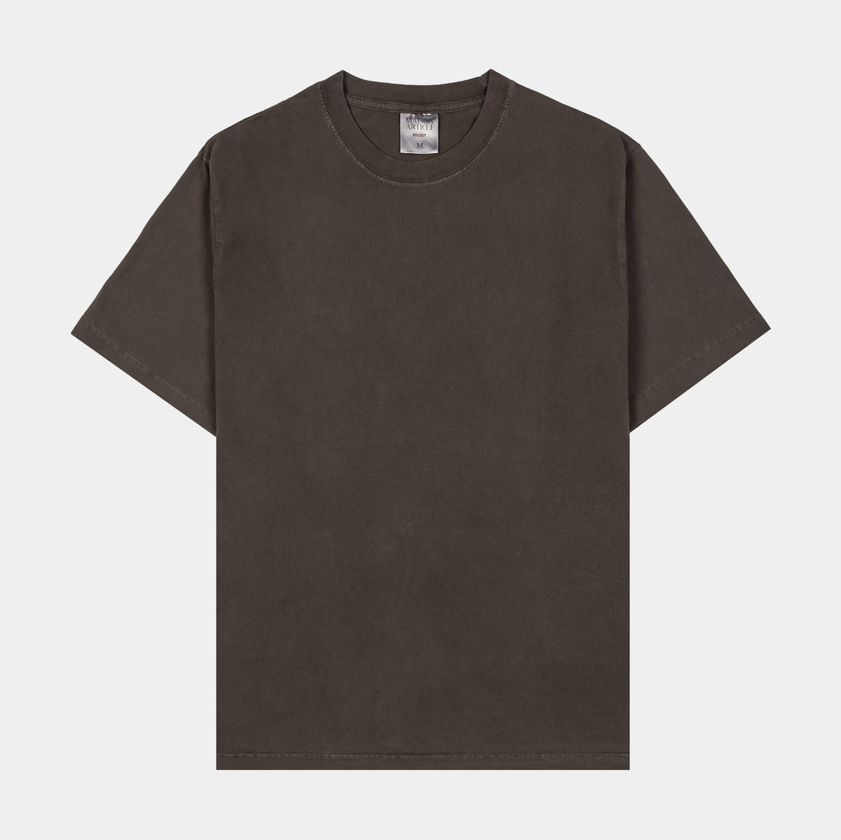 Exclusive Solid Washed Out Mens Short Sleeve Shirt (Brown) — S — Front View