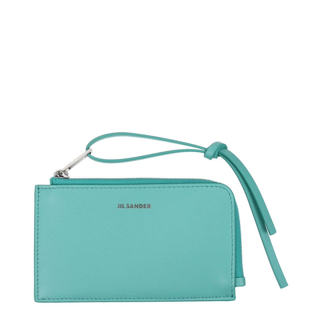 Jil Sander Green Leather Men's Wallet