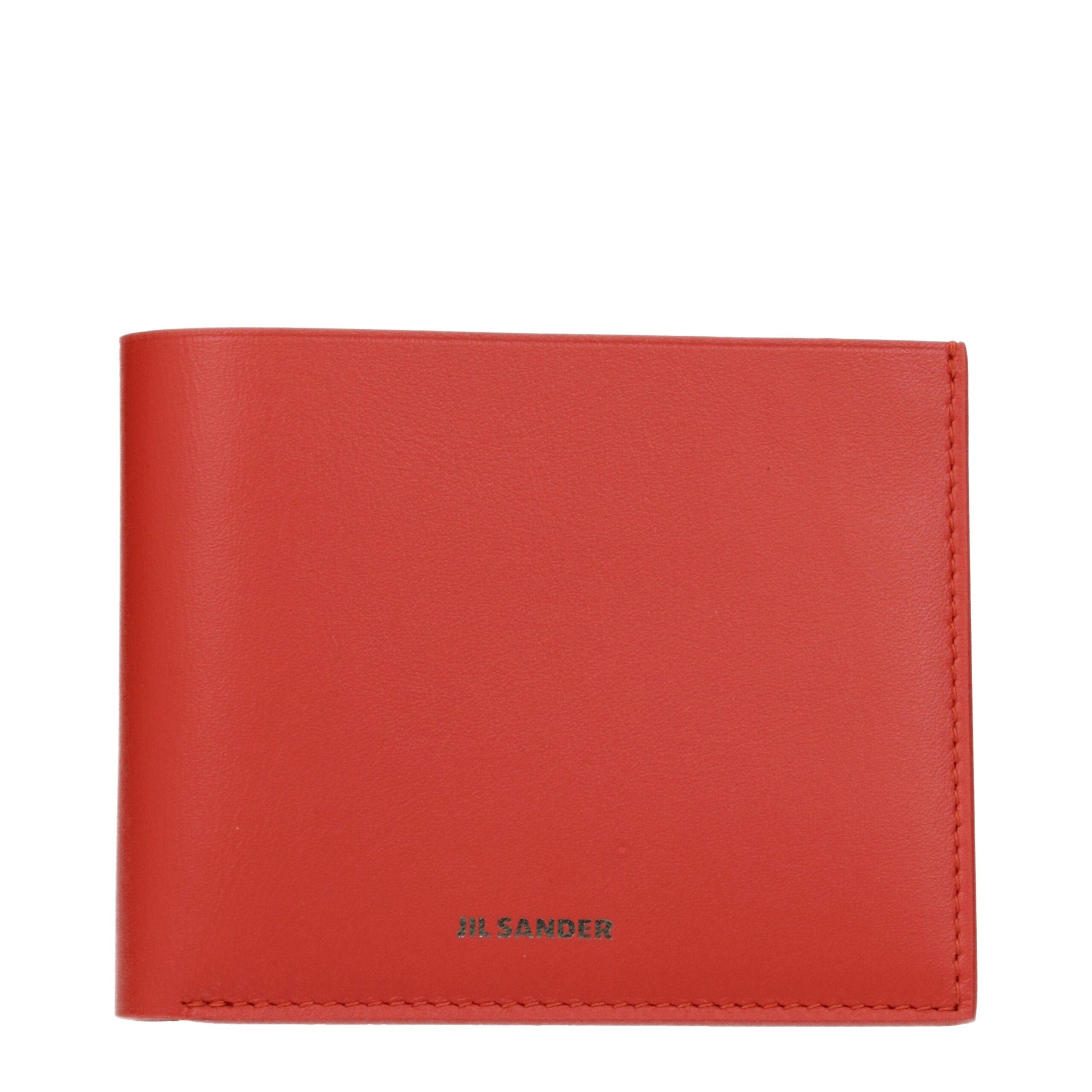 Jil Sander Red Leather Men's Wallet