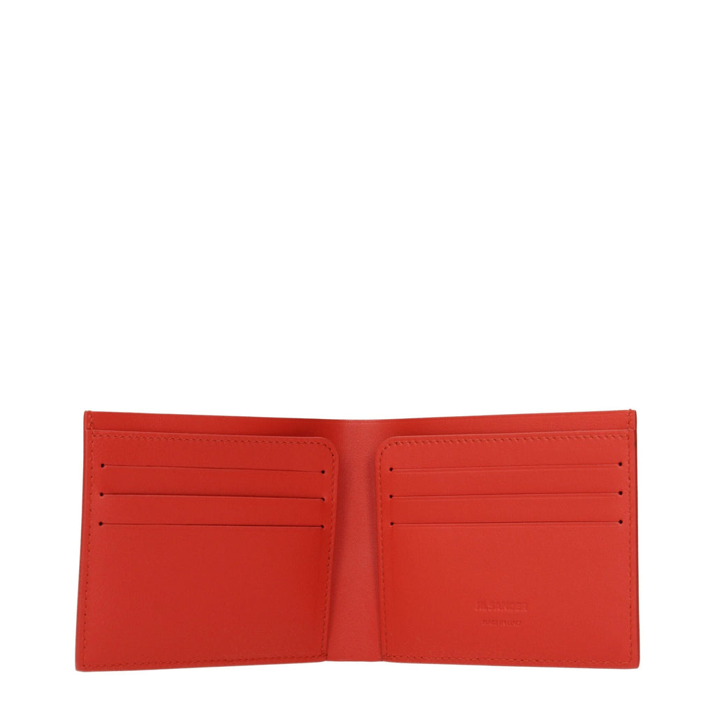 Jil Sander Red Leather Men's Wallet