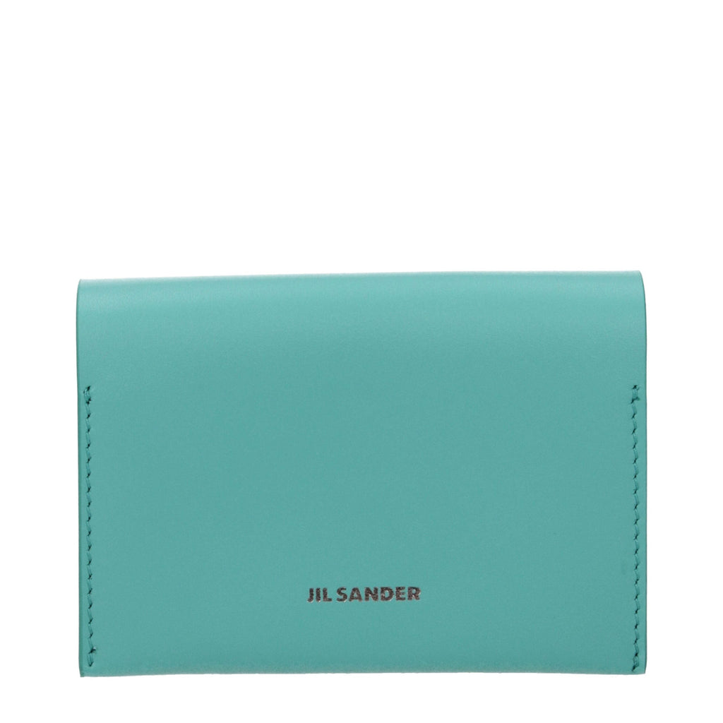 Jil Sander Green Leather Women's Cardholder