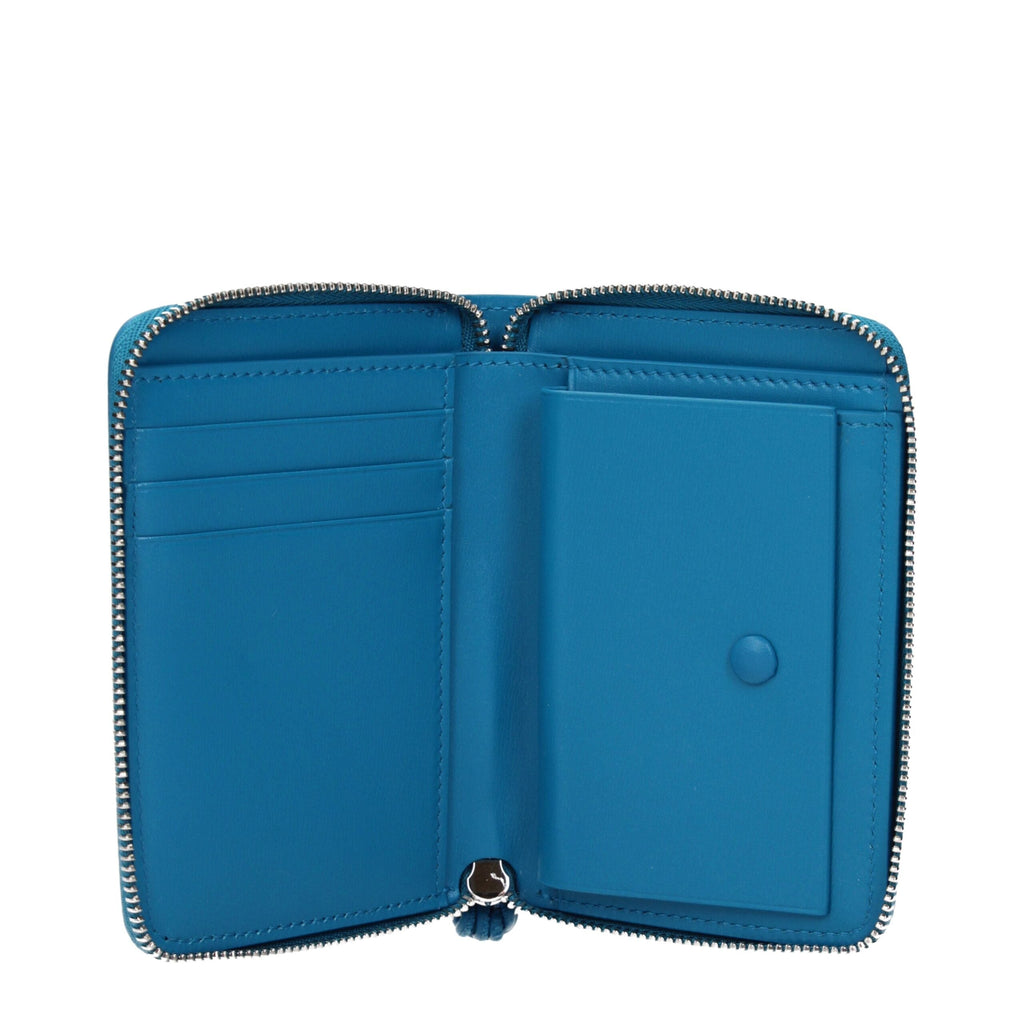 Jil Sander Blue Leather Women's Wallet