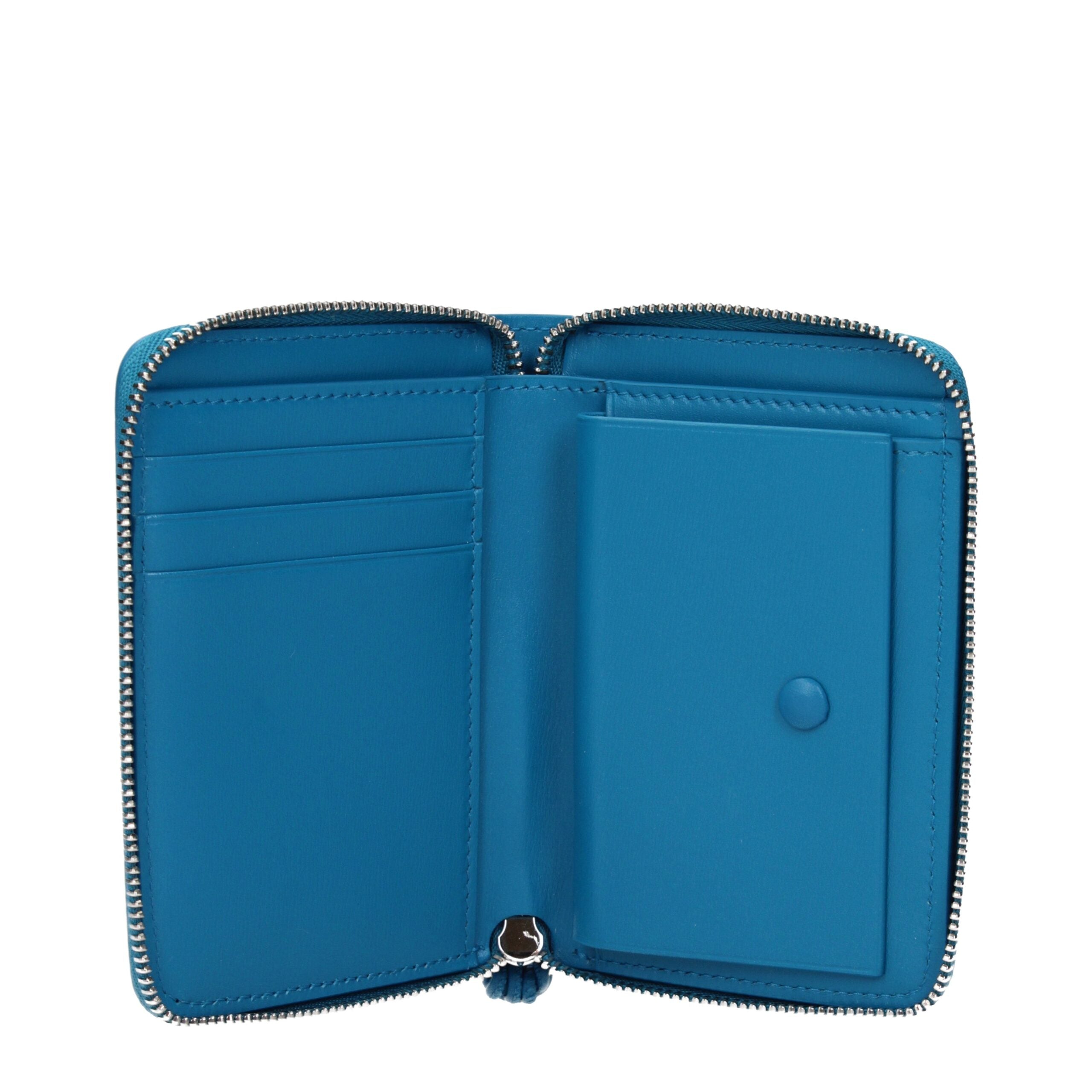 Jil Sander Blue Leather Women's Wallet