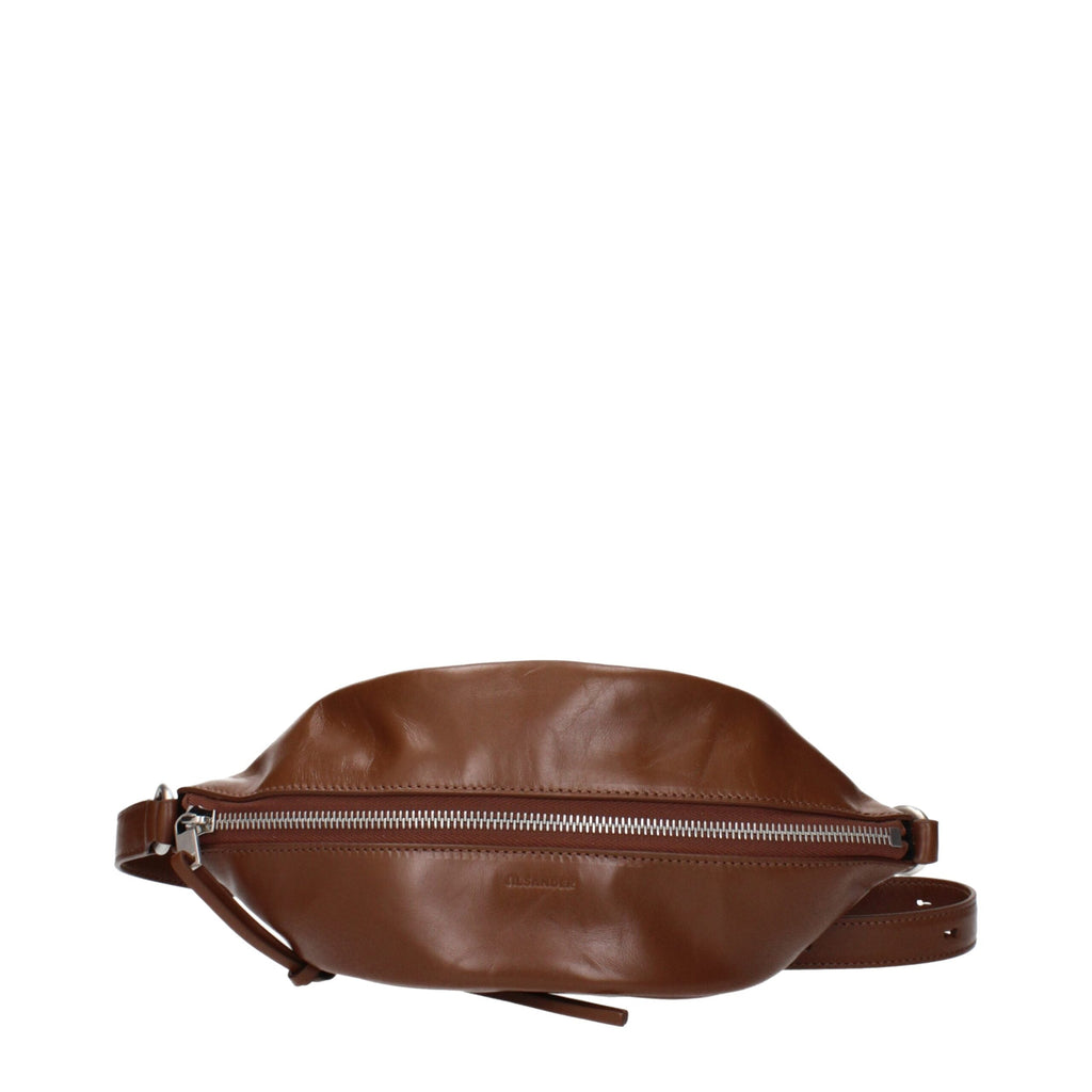 Jil Sander Brown Leather Crossbody Women's Bag