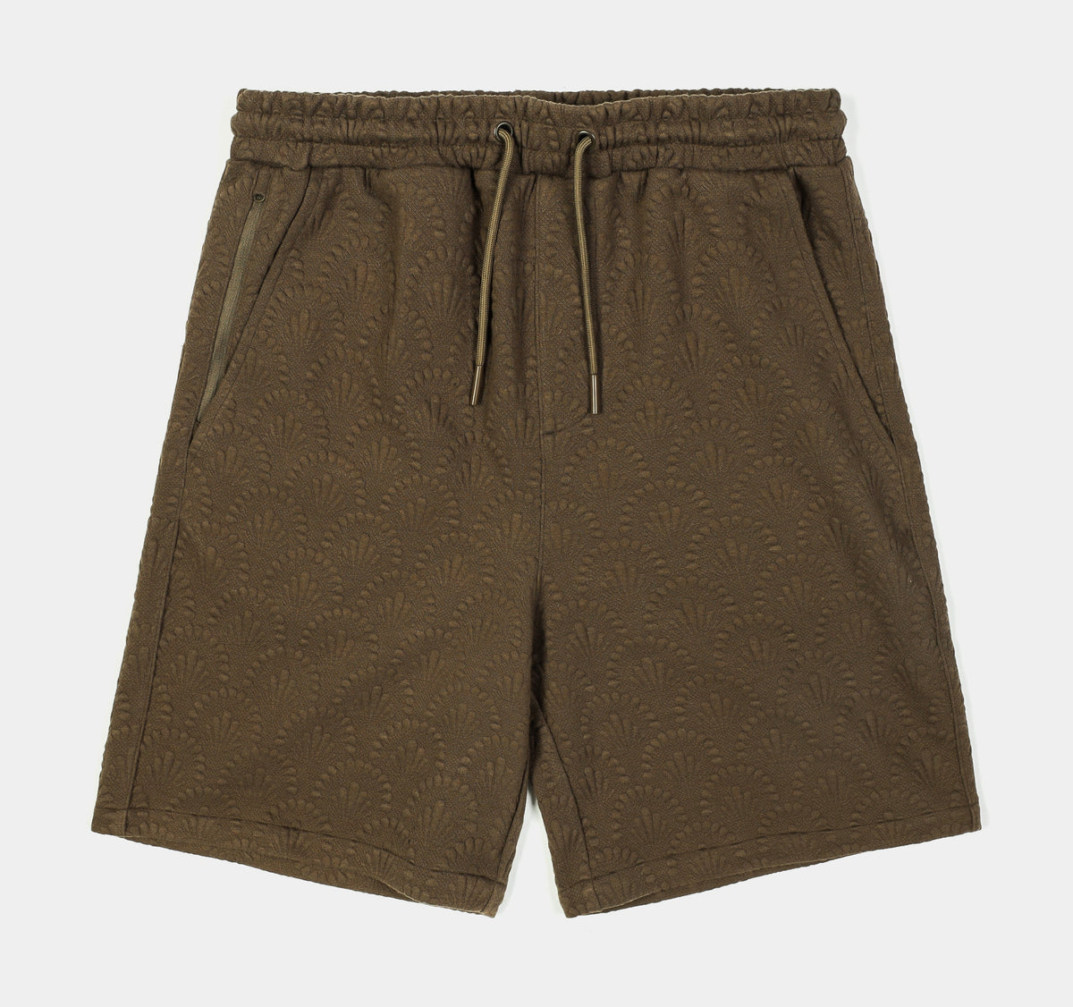 Exclusive Art Decor Knit Mens Shorts (Brown) — S — Front View