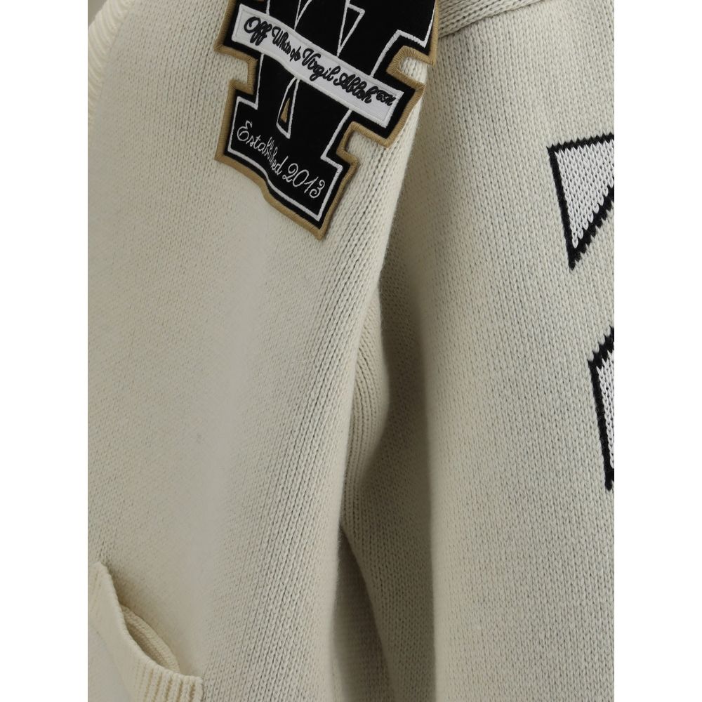 Off-White Cream Cotton Men's Cardigan