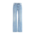 Saint Laurent Light Blue Cotton Straight-Leg Women's Jeans