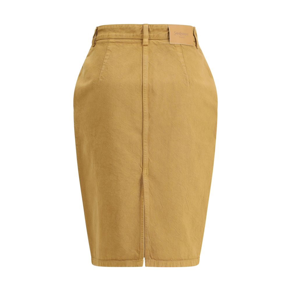 Saint Laurent Beige Denim Women's Skirt