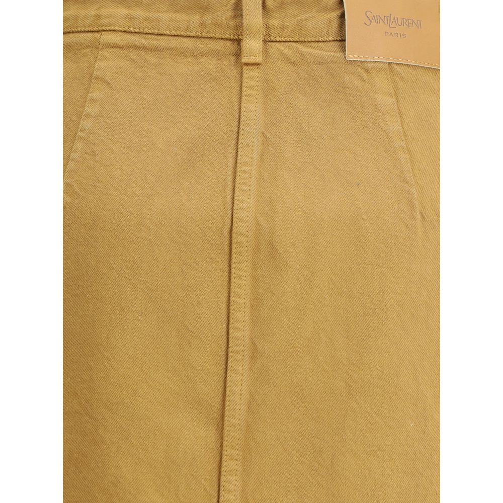 Saint Laurent Beige Denim Women's Skirt