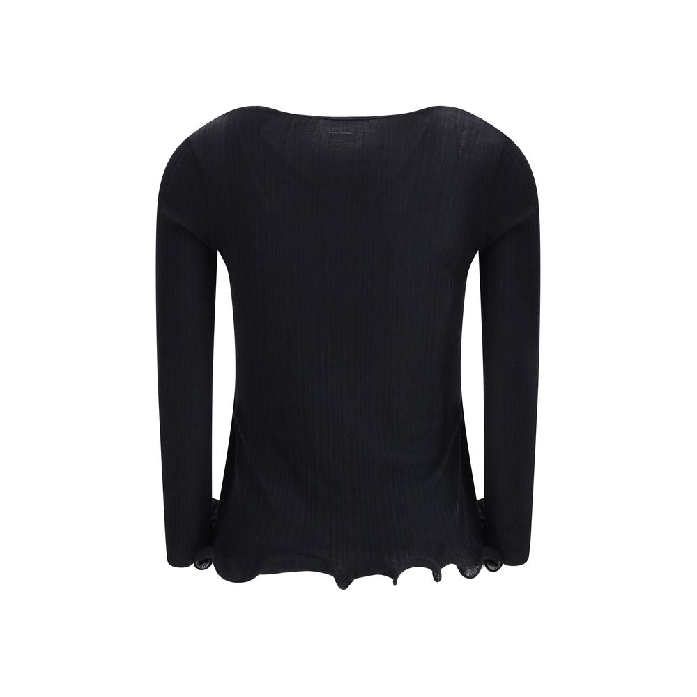 Fendi Black Fleece Wool Women's Top