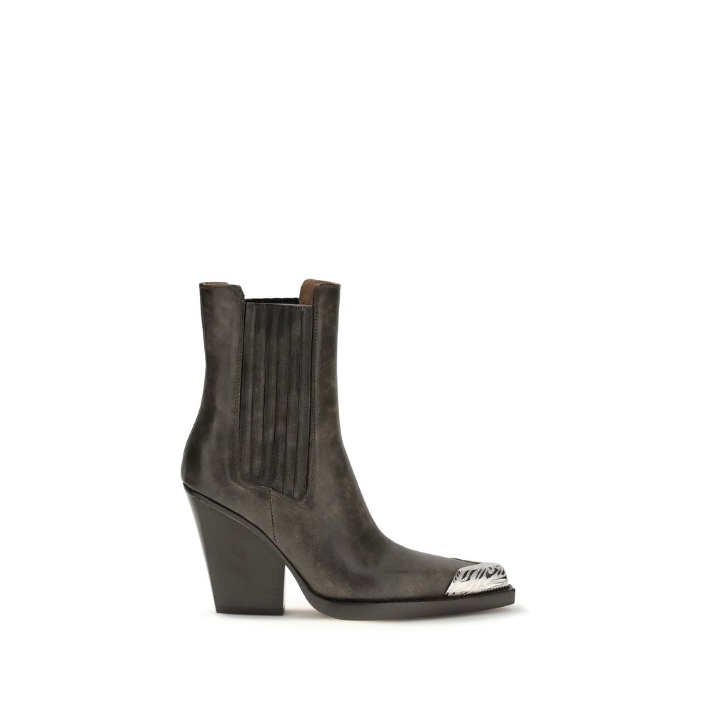 Paris Texas Black Leather Ankle Women's Boots