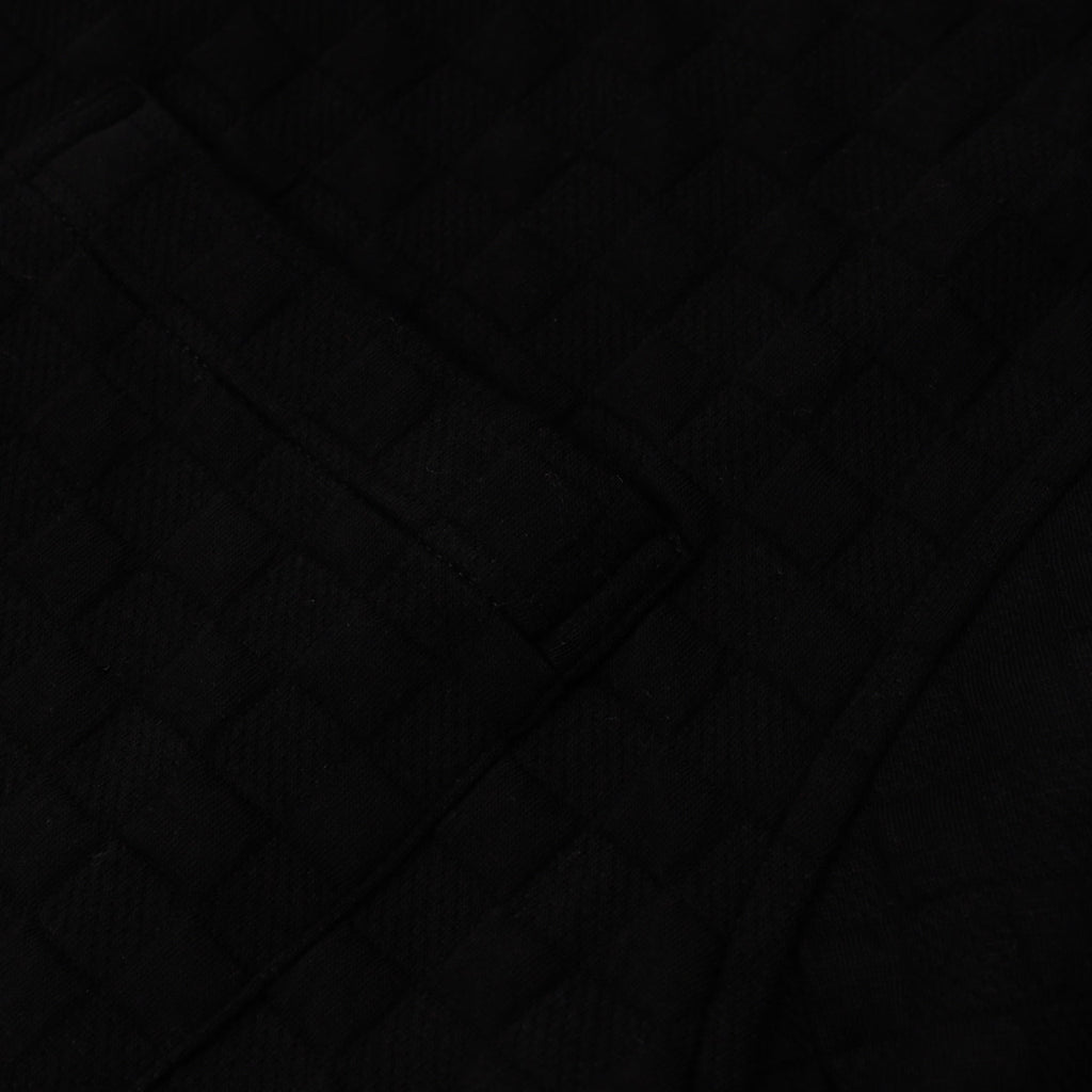 Exclusive Checkered Knit Mens Short Sleeve Shirt (Black) — S — Back View