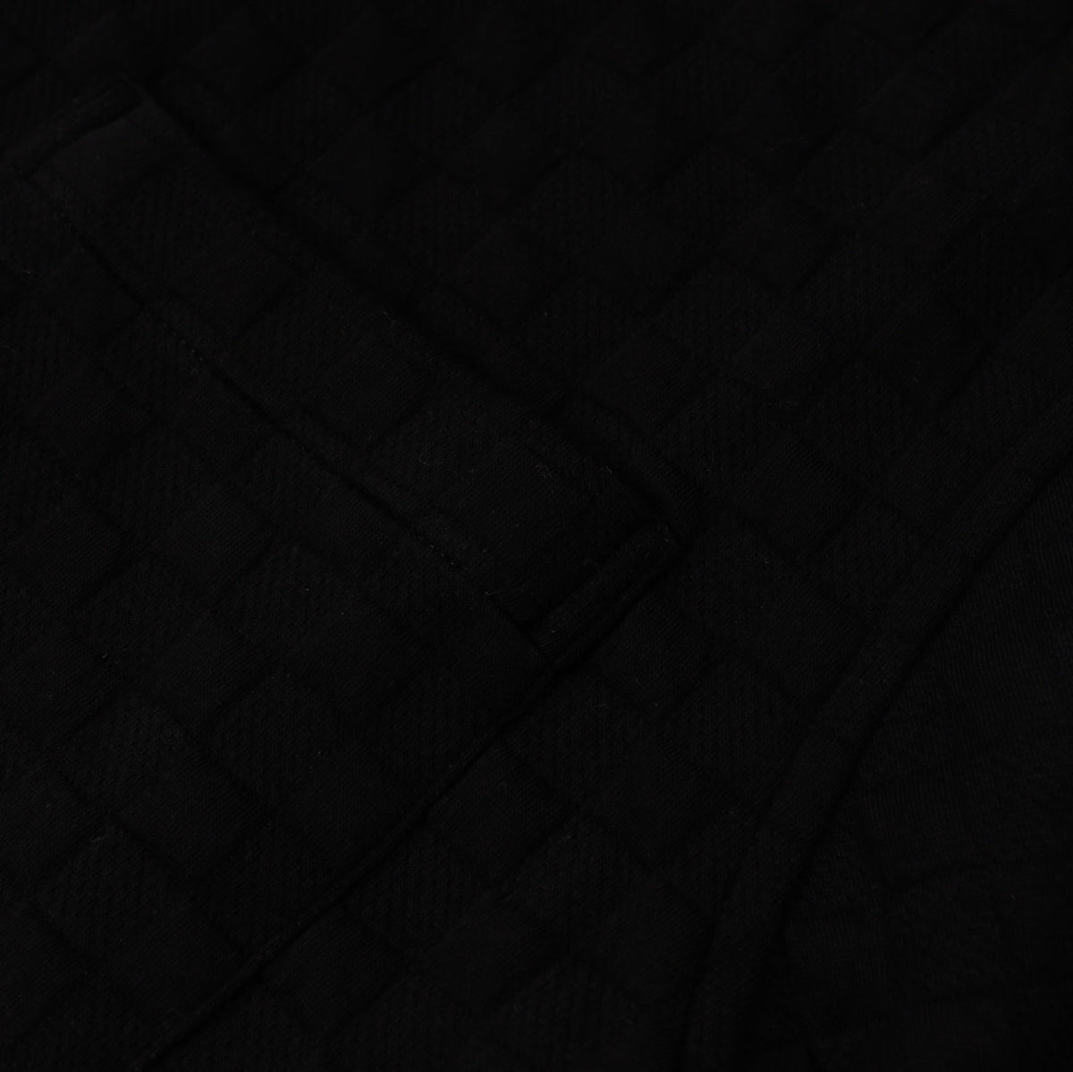Exclusive Checkered Knit Mens Short Sleeve Shirt (Black) — S — Back View