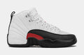 Exclusive Air Jordan 12 Retro Taxi Flip Grade School Lifestyle Shoes (White/Gym Red/Black) — 3.5Y — Front View