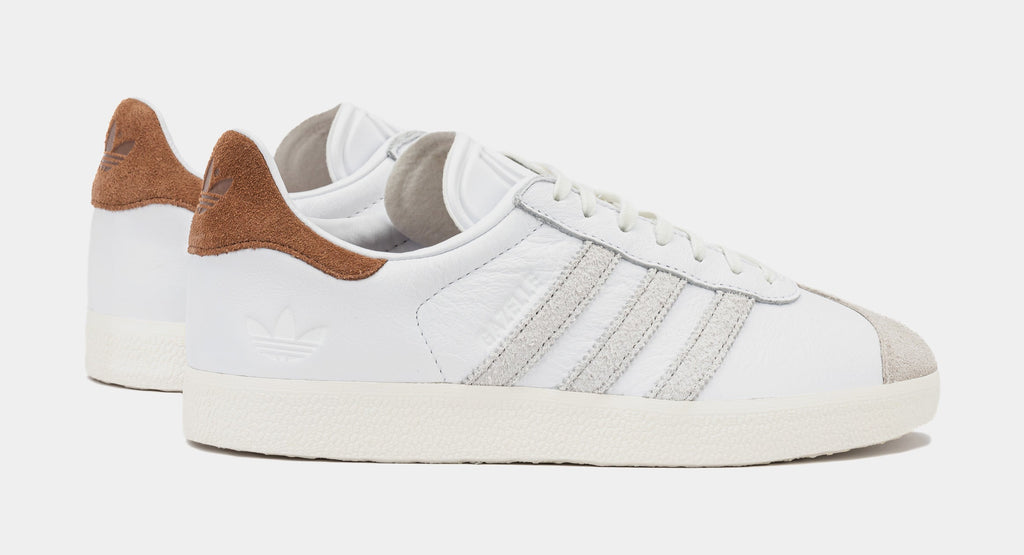 Exclusive Shoe Palace Exclusive Gazelle Mens Lifestyle Shoes (White/Brown) — 4 — Lifestyle View