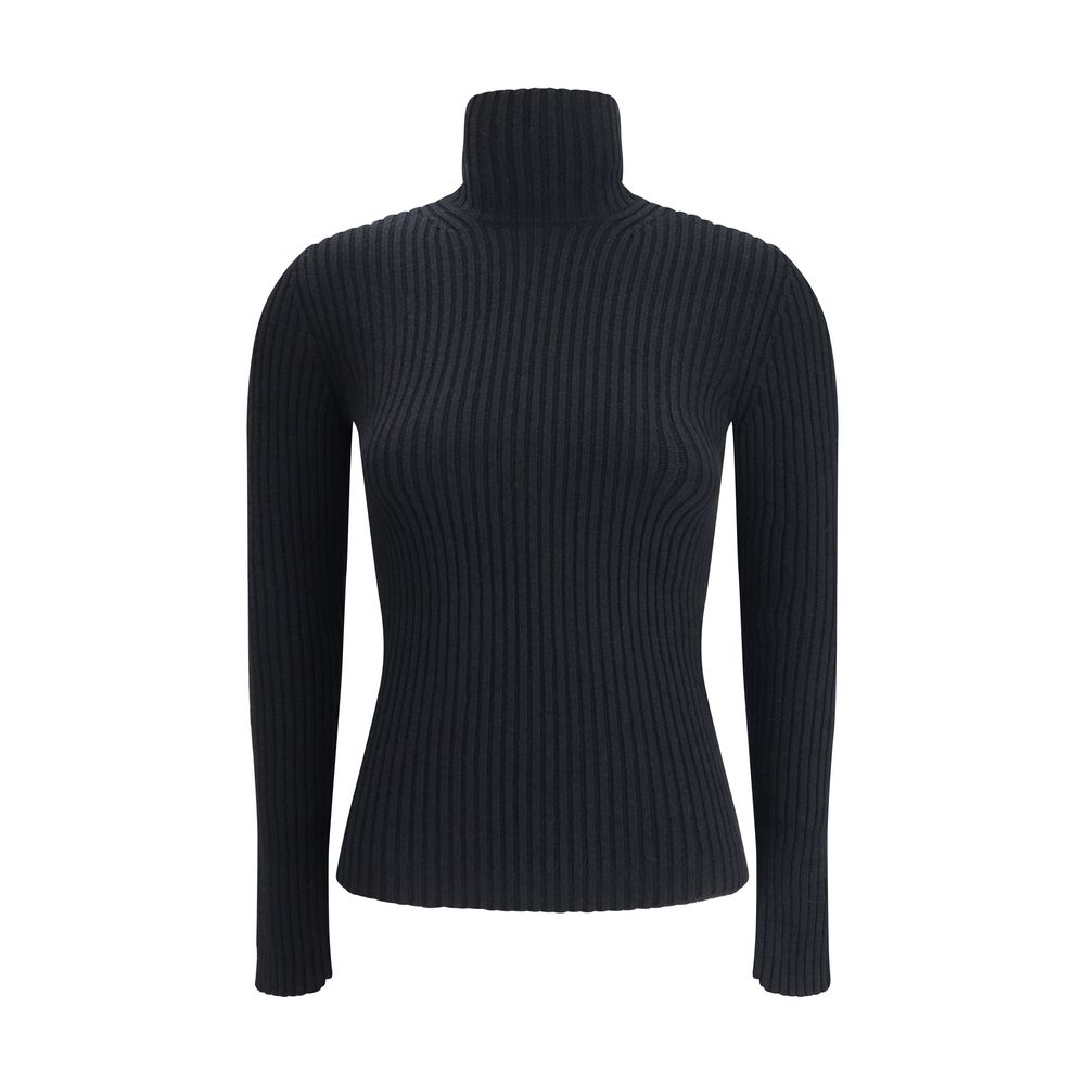 Max Mara Black Wool Long Sleeve Women's T-Shirt
