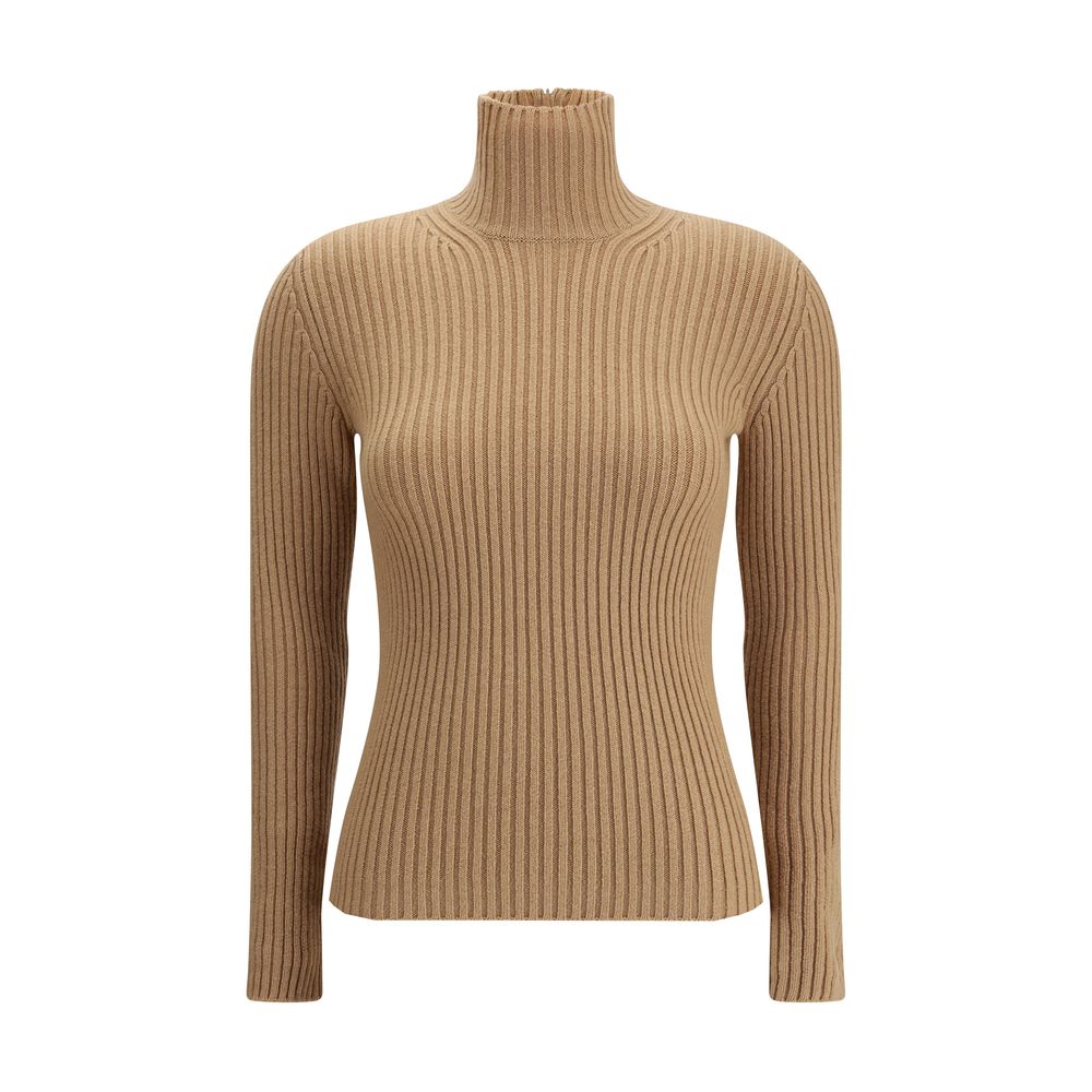 Max Mara Beige Wool Long Sleeve Women's T-Shirt