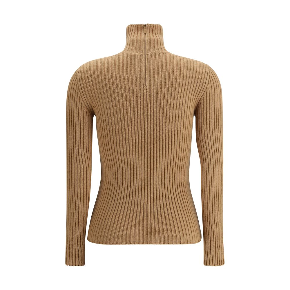 Max Mara Beige Wool Long Sleeve Women's T-Shirt