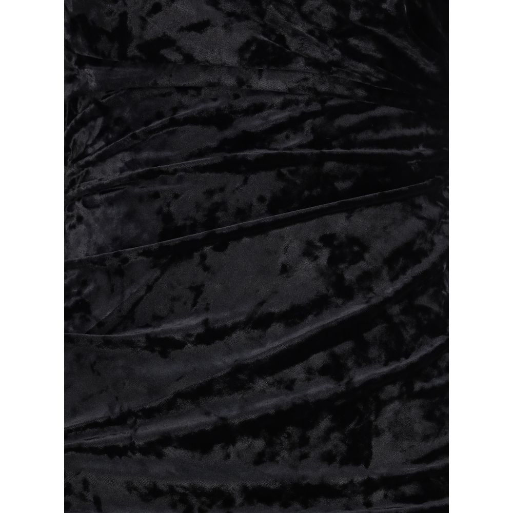 Ganni Black Recycled Polyester Cocktail Women's Dress