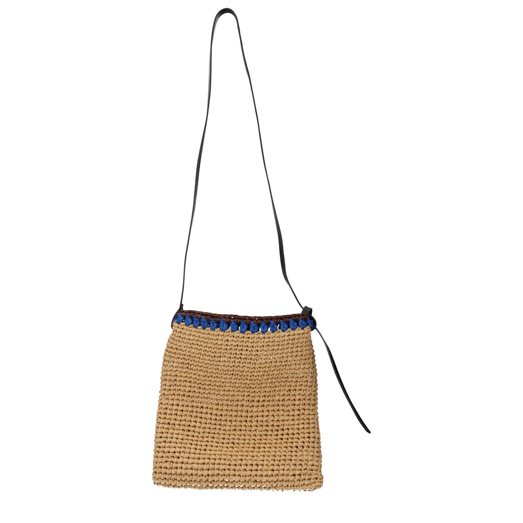 Jil Sander Beige Raffia Crossbody Men's Bag